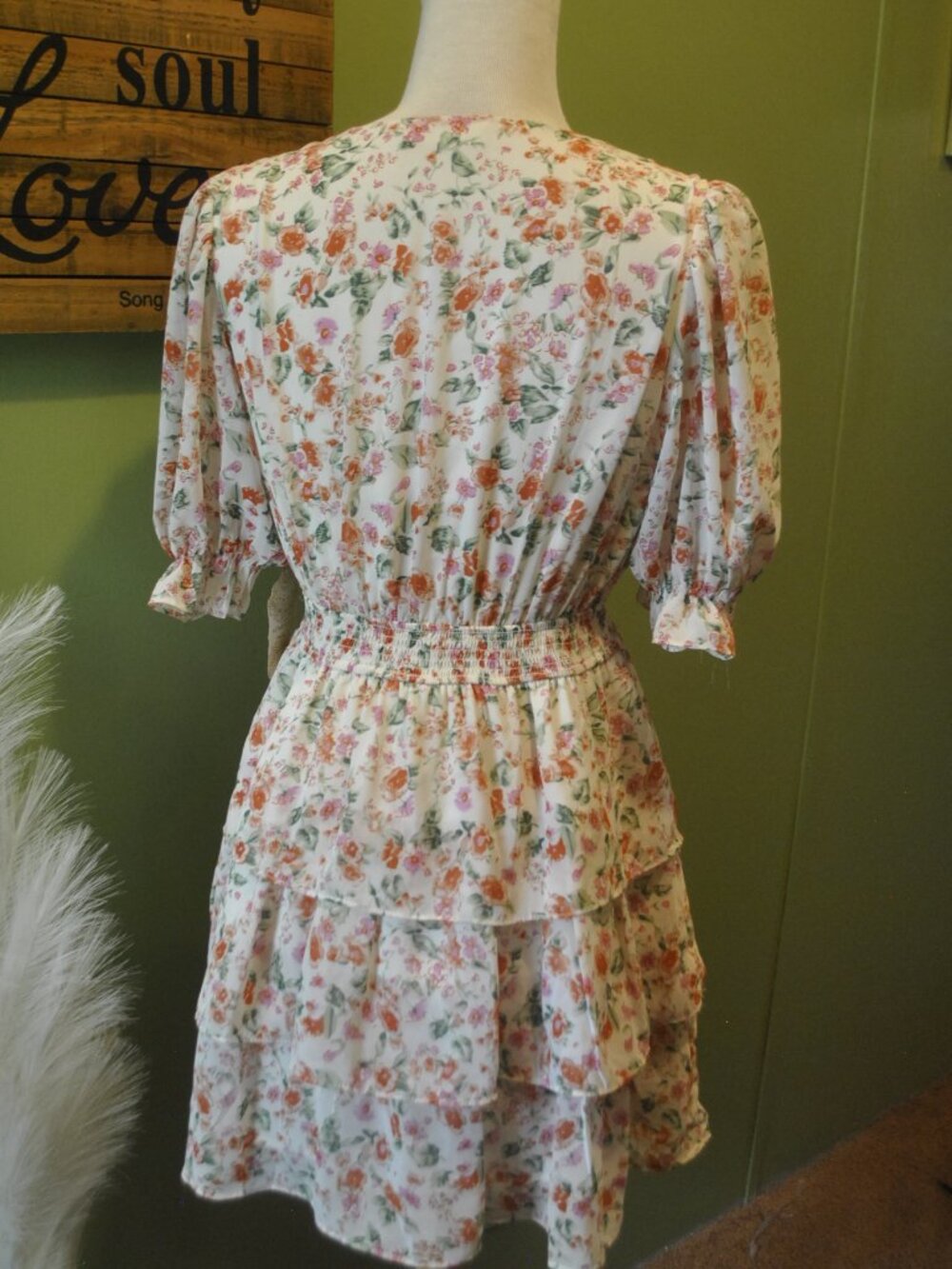 Altar’d State NWT Floral Tie Front Tiered Ruffle Mini Dress Small 0043 - Picture 8 of 9